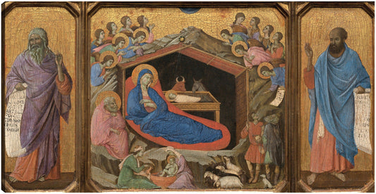 La Natividad con los profetas Isaías y Ezequiel, 1308-1311 - Duccio di Buoninsegna