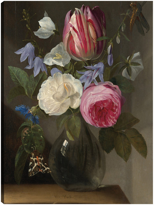 Rosas y un tulipán en un jarrón de cristal, c. 1650/1660 - Jan Philips van Thielen