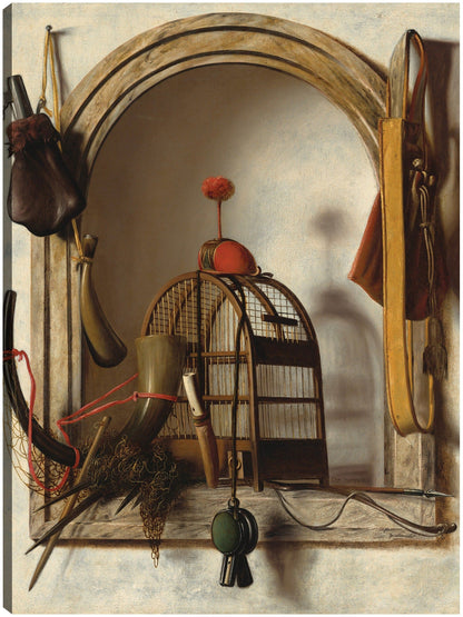 Hornacina con equipo de cetrería, probablemente de 1660 - Christoffel Pierson