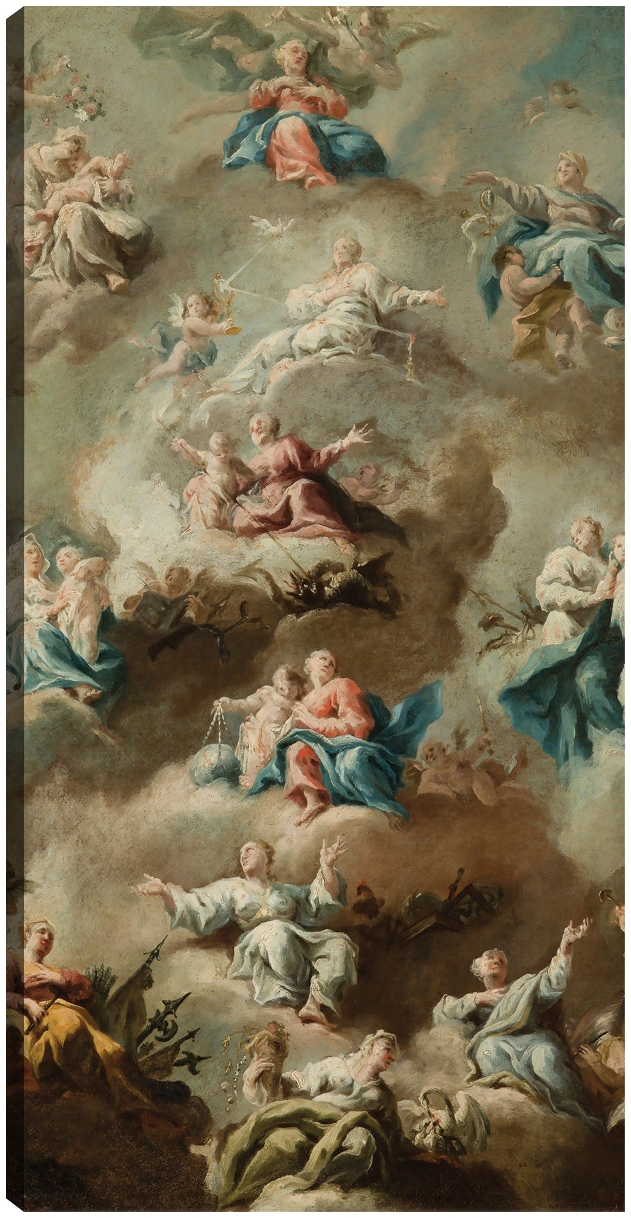 Escena Religiosa Alegórica con la Virgen María (Siglo XVIII) - Johann Michael Rottmayr