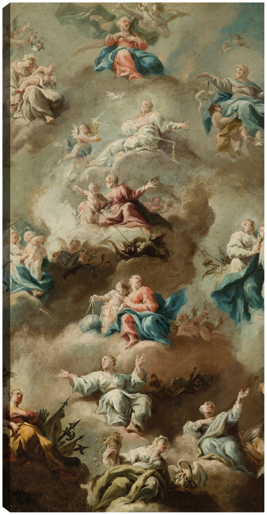 Escena Religiosa Alegórica con la Virgen María (Siglo XVIII) - Johann Michael Rottmayr