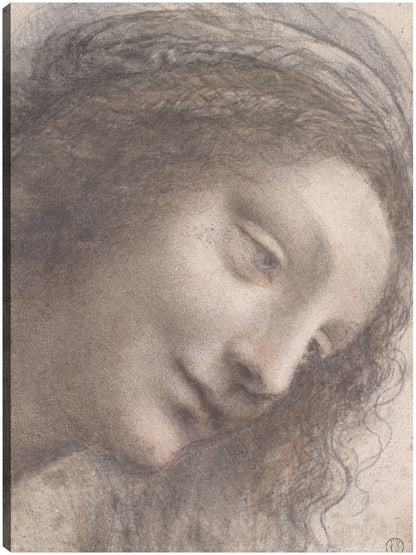 La cabeza de la Virgen en vista de tres cuartos mirando hacia la derecha (1510-13) - Leonardo da Vinci