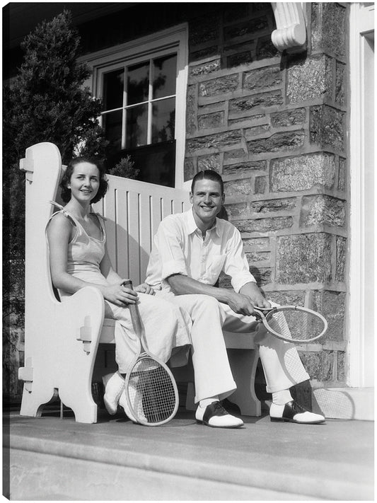 Jugadores de Porche de Tenis - Vintage Images
