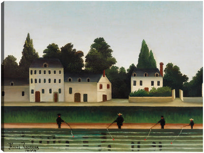 Paisaje y cuatro pescadores (Paysage et quatre pêcheurs à la ligne) - Henri Rousseau