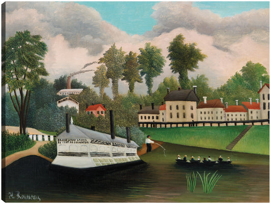 El barco lavadero de Pont de Charenton (Le Bateau-lavoir du Pont de Charenton) (ca. 1895) - Henri Rousseau