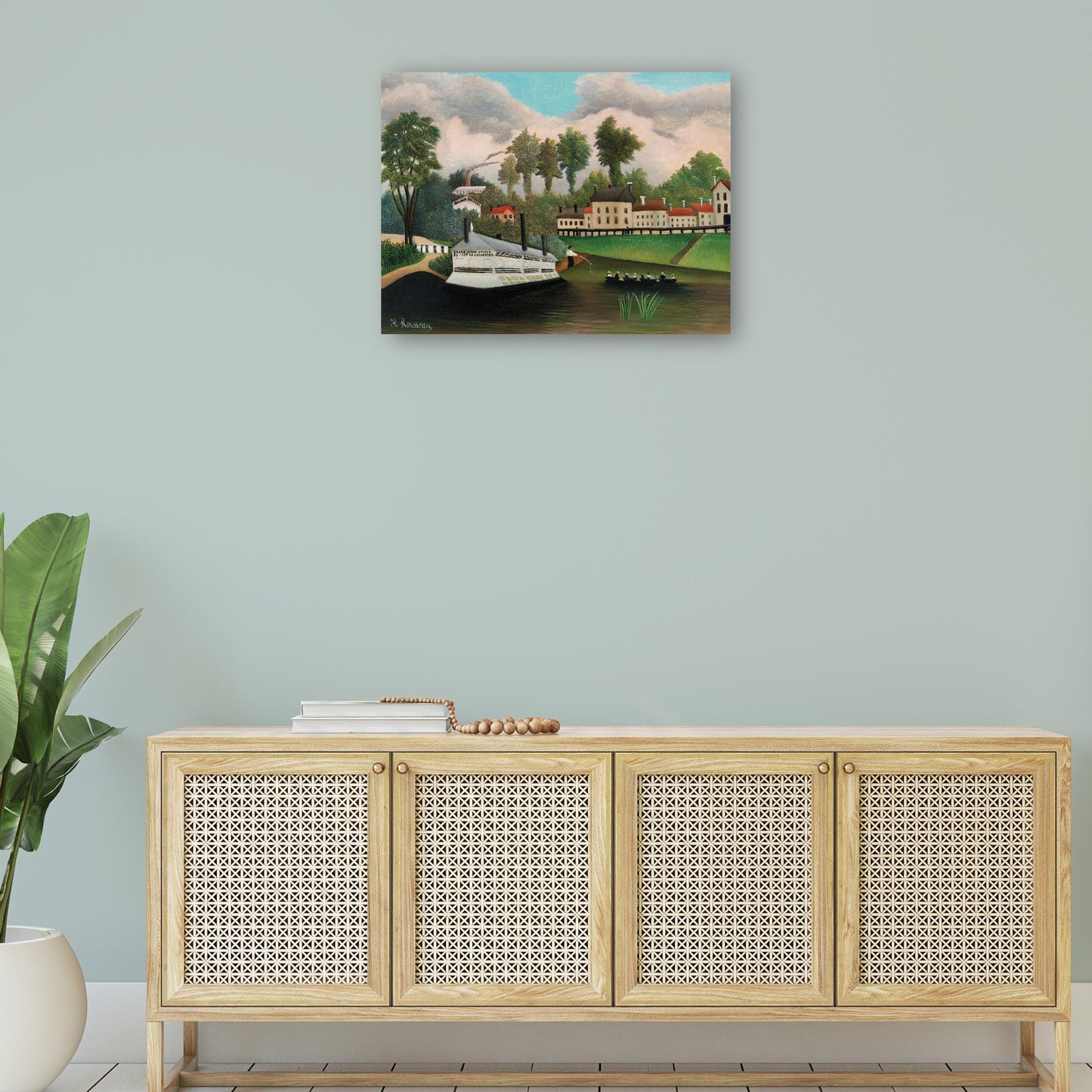 El barco lavadero de Pont de Charenton (Le Bateau-lavoir du Pont de Charenton) (ca. 1895) - Henri Rousseau