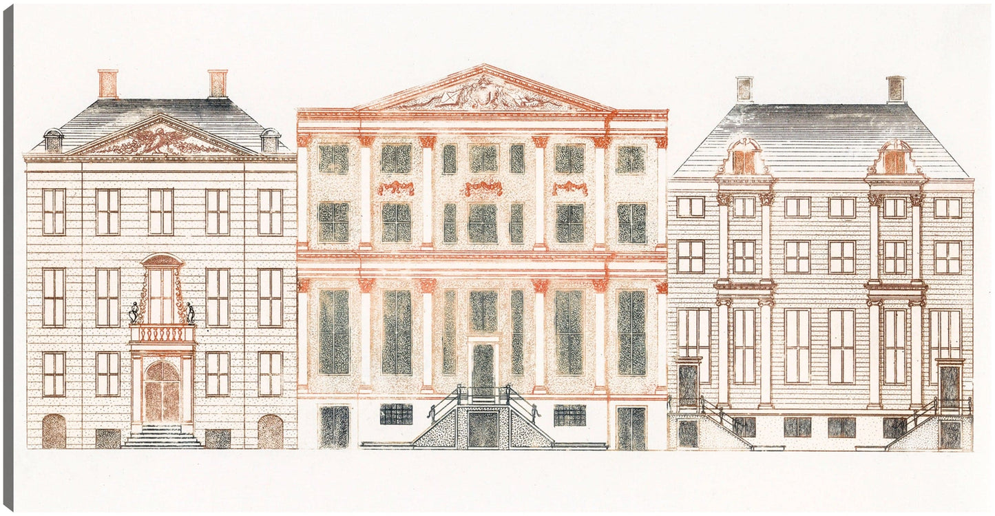 Casas del canal de Amsterdam en el Herengracht - Johan Teyler