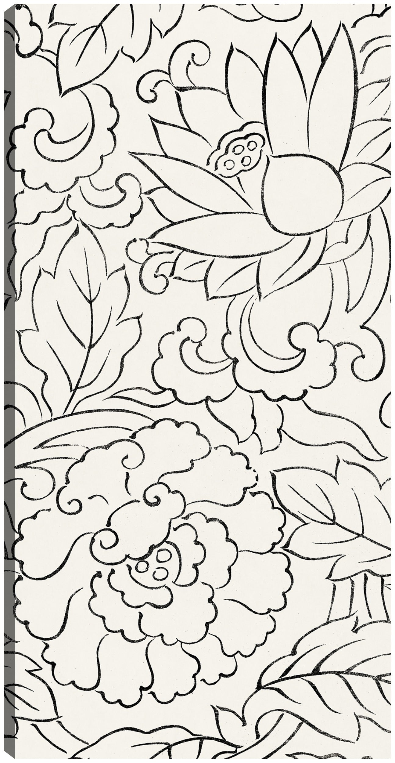 Grabado en madera original vintage japonés -flores (1860-1869) - Taguchi Tomoki