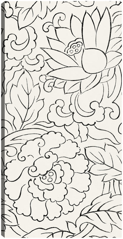 Grabado en madera original vintage japonés -flores (1860-1869) - Taguchi Tomoki