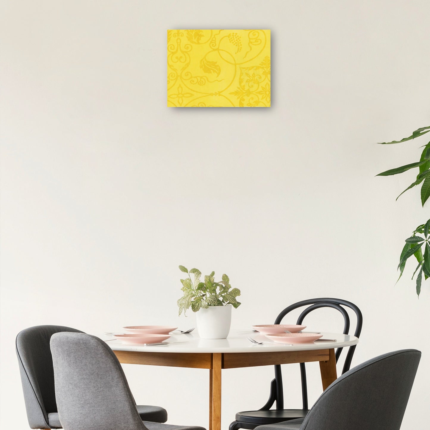 Grabado en madera original vintage japonés -amarillo - Taguchi Tomoki