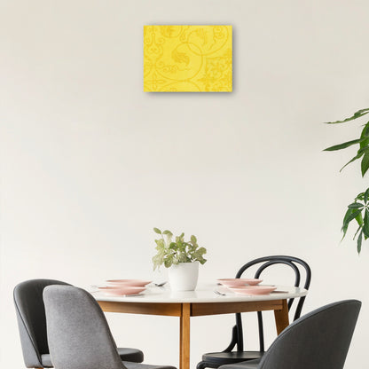 Grabado en madera original vintage japonés -amarillo - Taguchi Tomoki