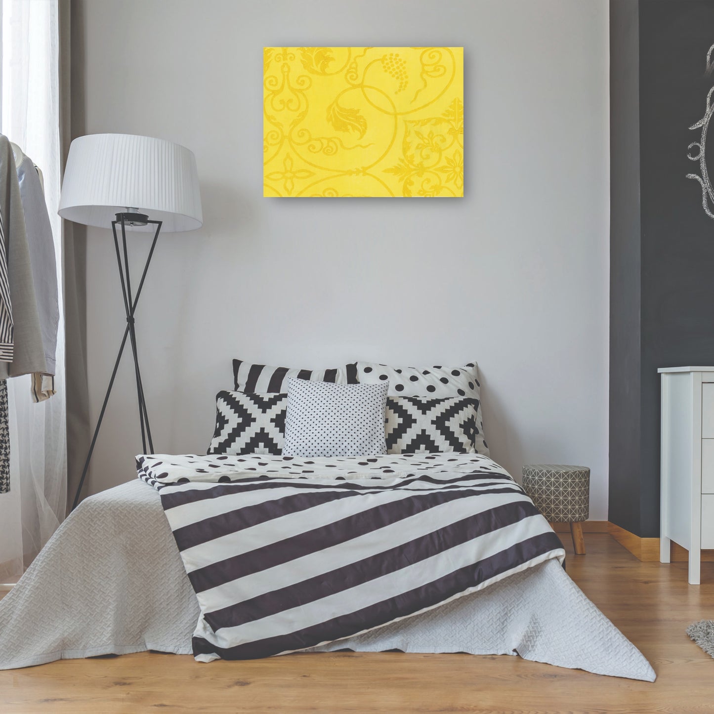 Grabado en madera original vintage japonés -amarillo - Taguchi Tomoki