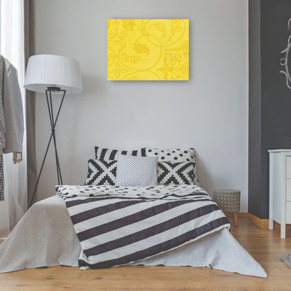 Grabado en madera original vintage japonés -amarillo - Taguchi Tomoki