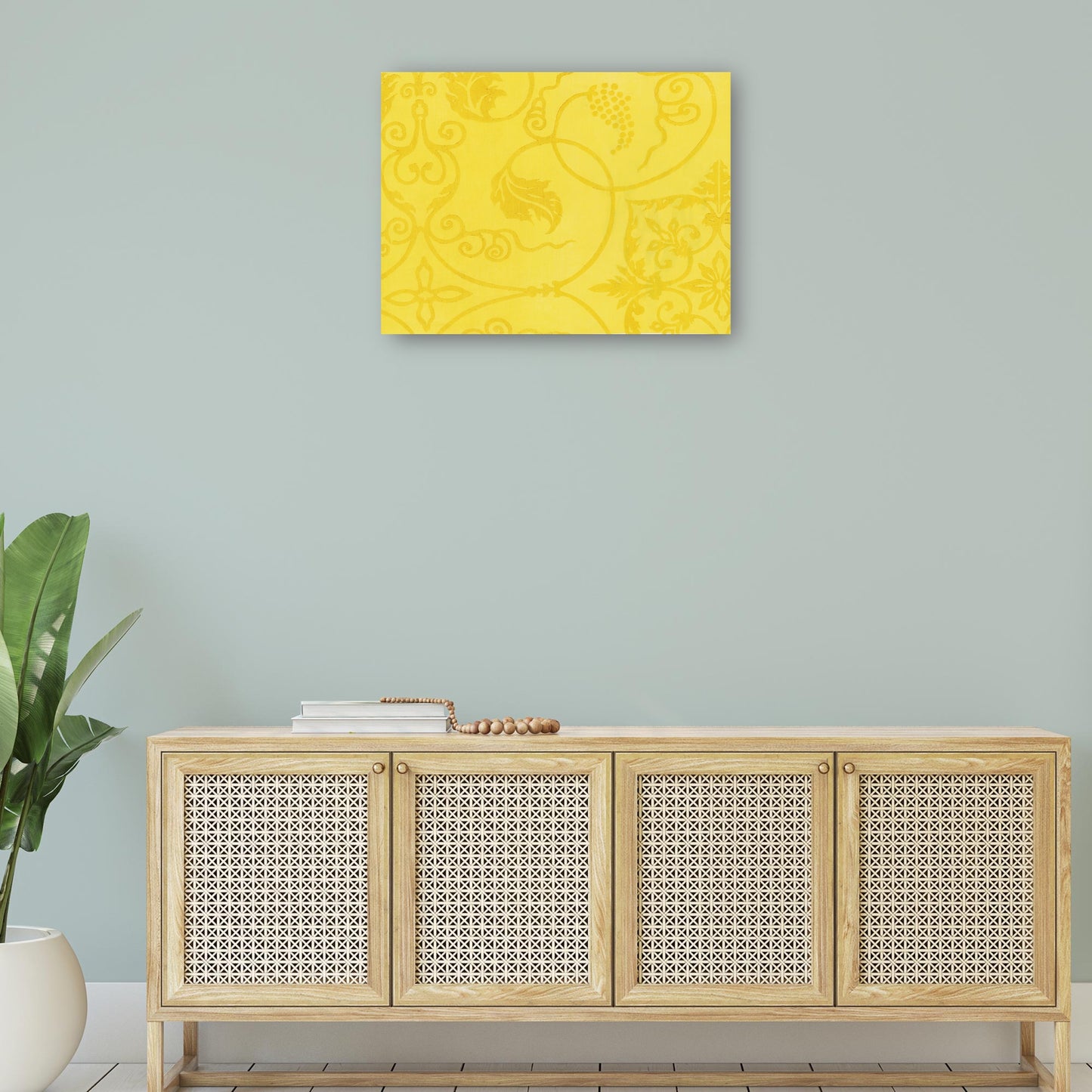Grabado en madera original vintage japonés -amarillo - Taguchi Tomoki
