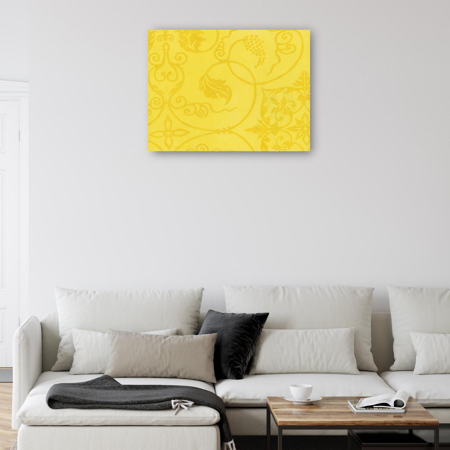 Grabado en madera original vintage japonés -amarillo - Taguchi Tomoki