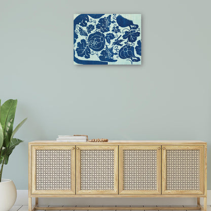 Grabado en madera original vintage japonés -azul - Taguchi Tomoki