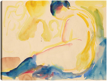 Desnudo femenino sentado con medias azules (1919-1924) - Edvard Munch