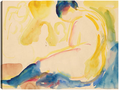 Desnudo femenino sentado con medias azules (1919-1924) - Edvard Munch