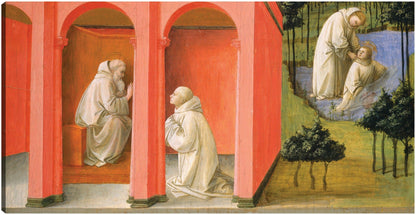 San Benito ordena a San Mauro rescatar a San Plácido - Fra Filippo Lippi