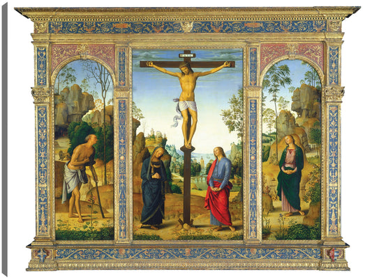 La Crucifixión con la Virgen, San Juan, San Jerónimo y Santa María Magdalena c. 1482/1485 - Pietro Perugino