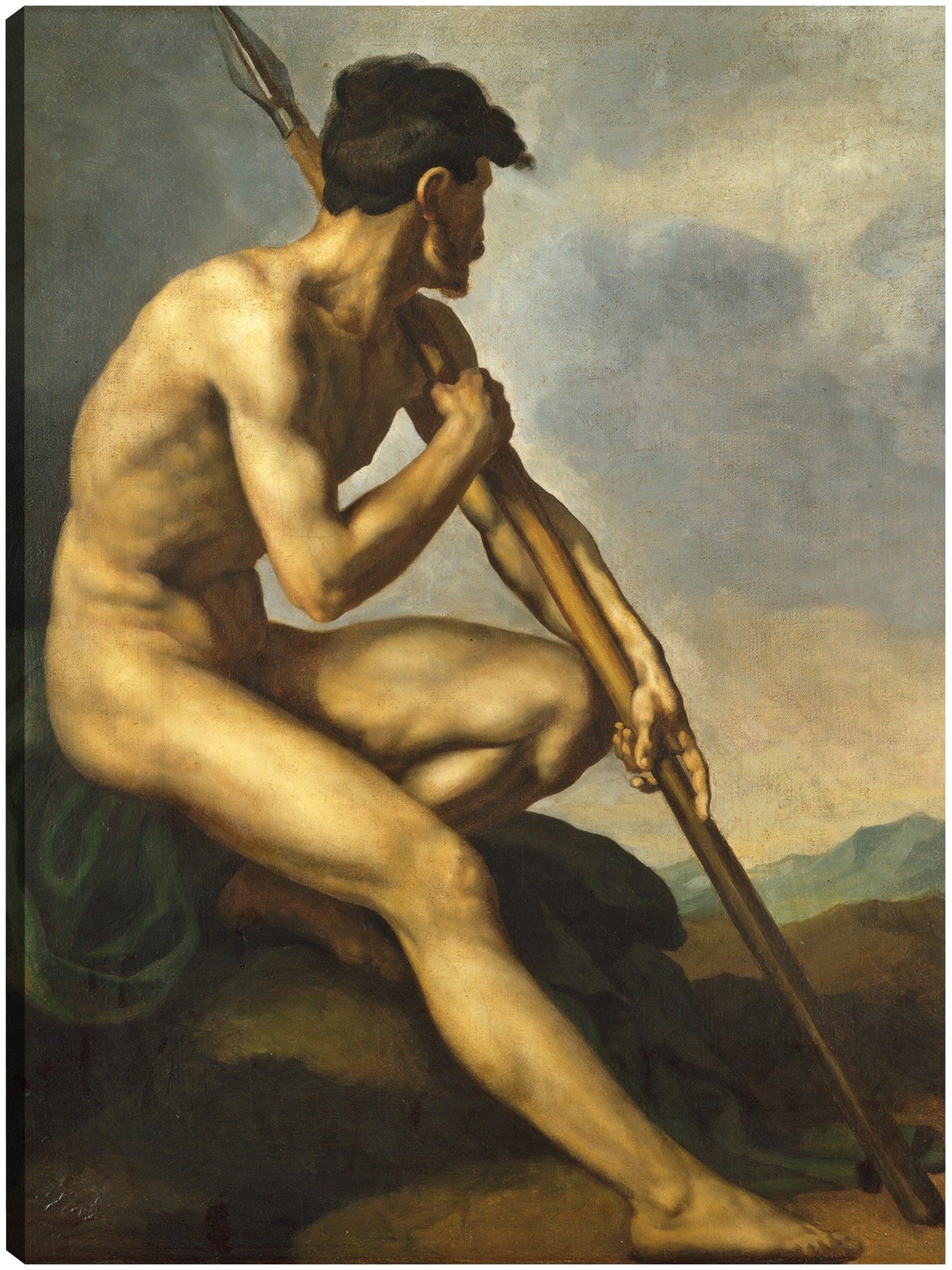 Guerrero desnudo con lanza c. 1816 - Théodore Gericault