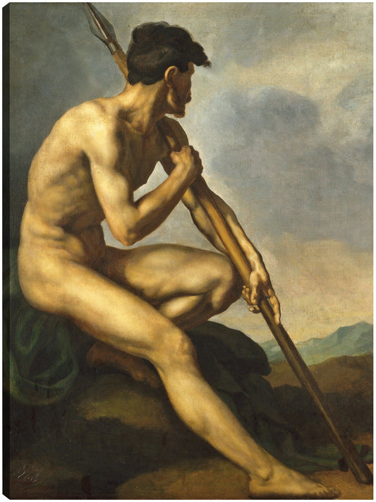 Guerrero desnudo con lanza c. 1816 - Théodore Gericault