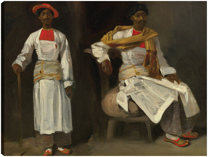 Dos estudios de un indio de Calcuta, sentado y de pie c. 1823/1824 - Eugène Delacroix