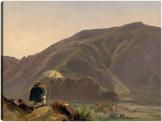 Vista de Bolzano con un pintor - Jules Coignet