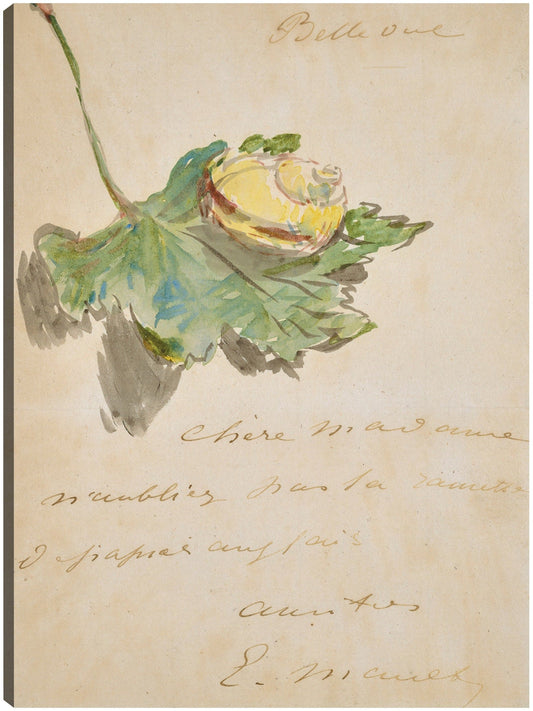 Carta decorada con un caracol sobre una hoja (1880) - Edouard Manet