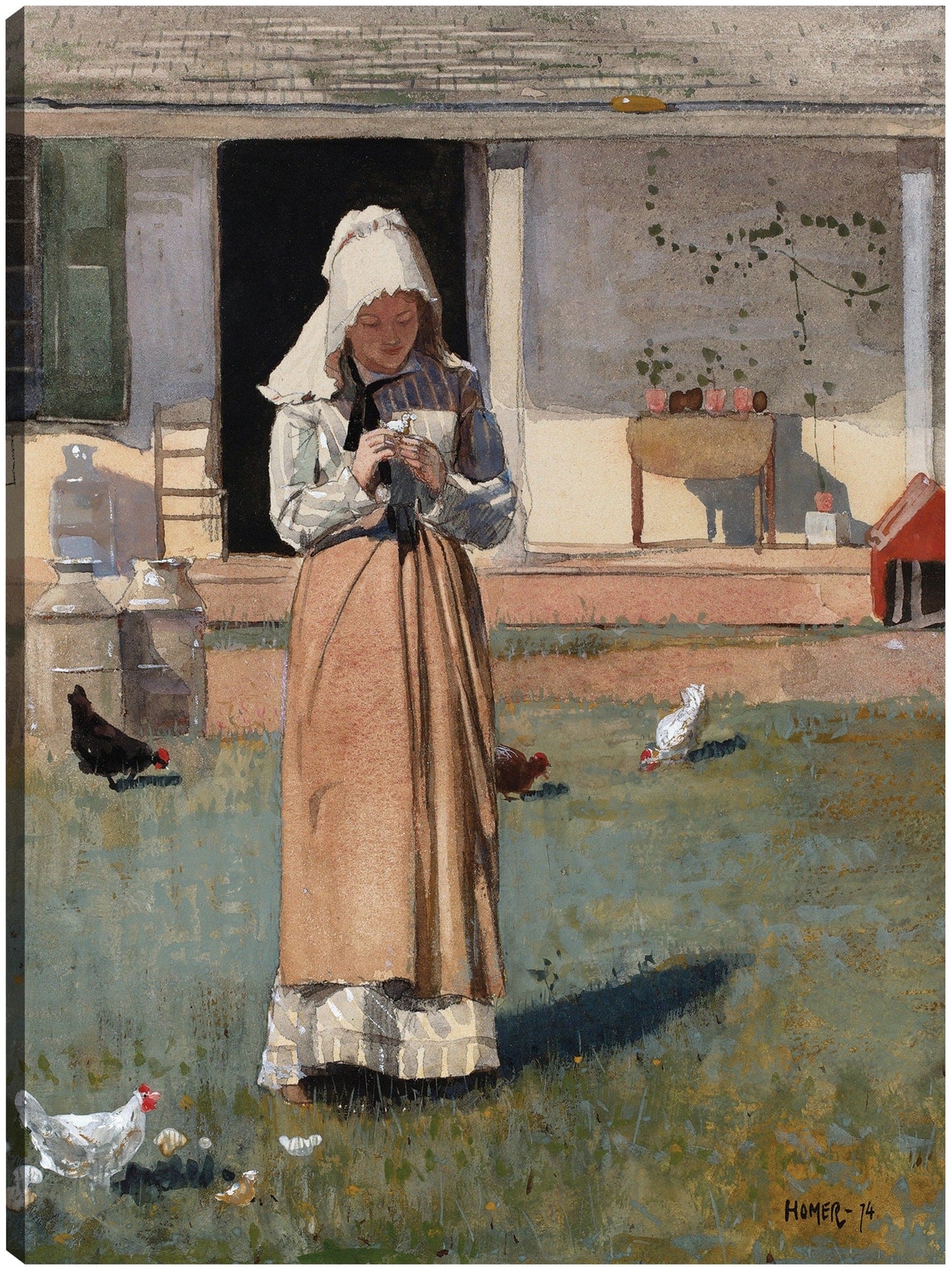 Un pollo enfermo (1874) - Winslow Homer