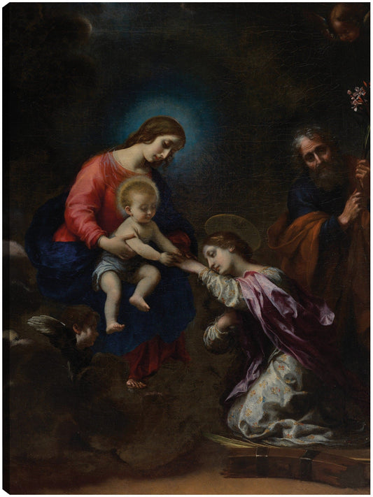 Las bodas místicas de Santa Catalina de Alejandría (ca. 1656) - Carlo Dolci