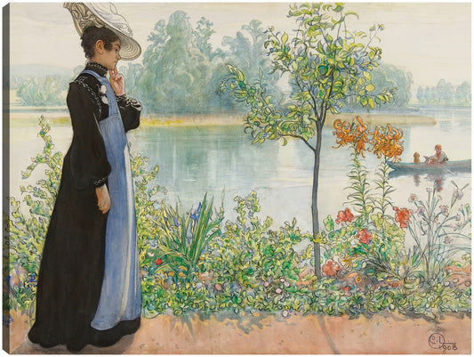 Karin por la orilla - Carl Larsson
