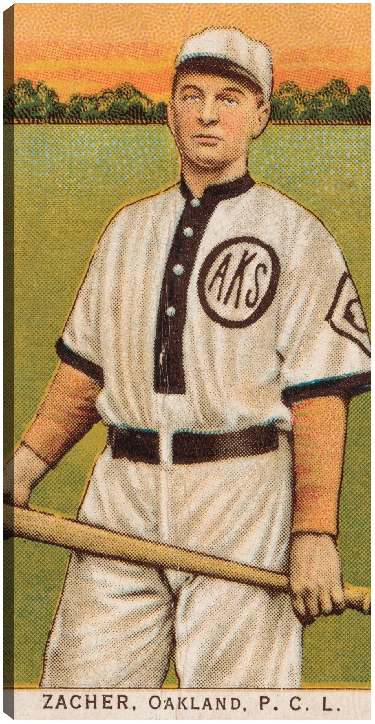Zacher, equipo de Oakland, retrato de tarjeta de béisbol - Library of Congress