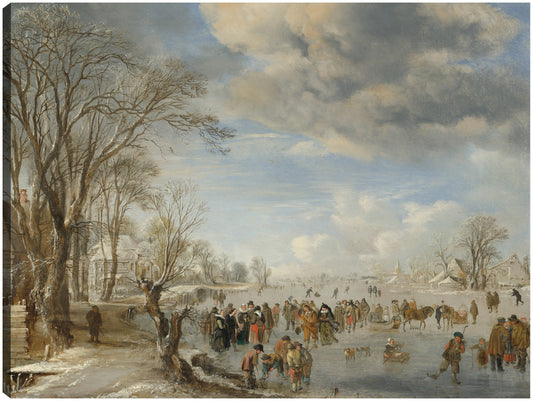 Invierno en Holanda: Escena de patinaje - Aert van der Neer