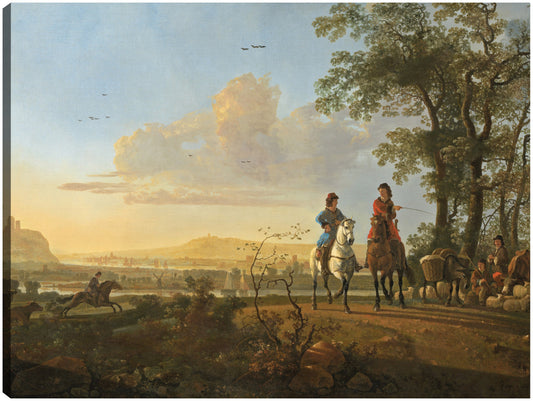 Jinetes y pastores con ganado. - Aelbert Cuyp