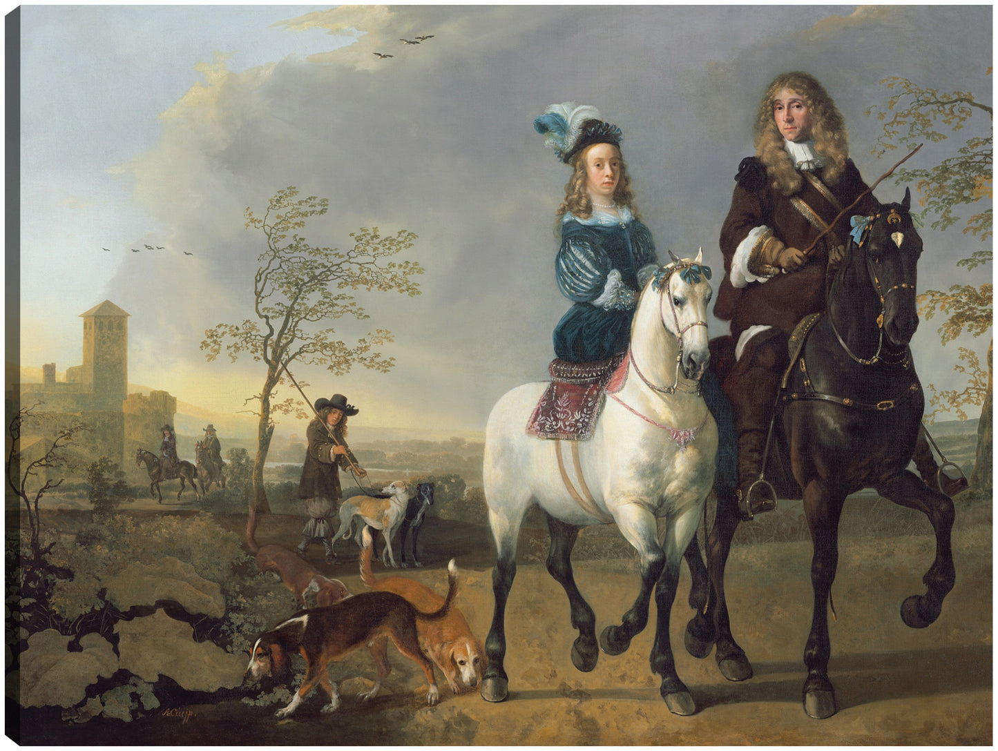 Dama y caballero a caballo - Aelbert Cuyp