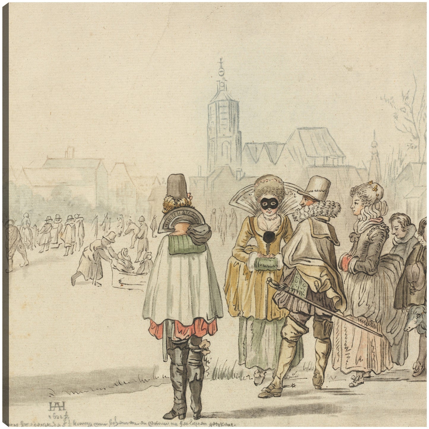 El rey del invierno sobre el hielo - Cornelis Ploos van Amstel after Hendrick Avercamp