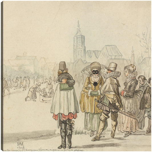 El rey del invierno sobre el hielo - Cornelis Ploos van Amstel after Hendrick Avercamp