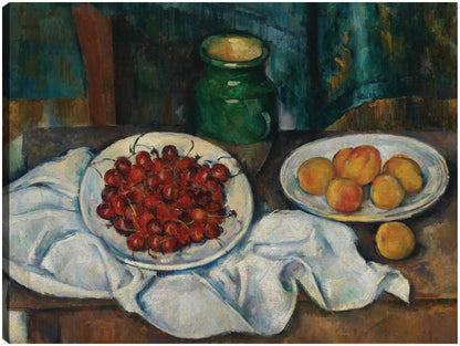 Naturaleza muerta con cerezas y melocotones (1885-1887) - Paul Cézanne