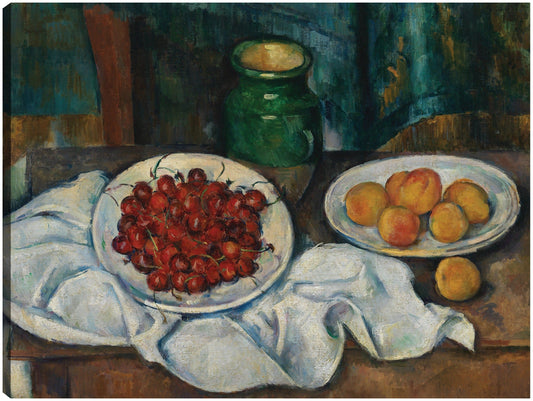 Naturaleza muerta con cerezas y melocotones (1885-1887) - Paul Cézanne