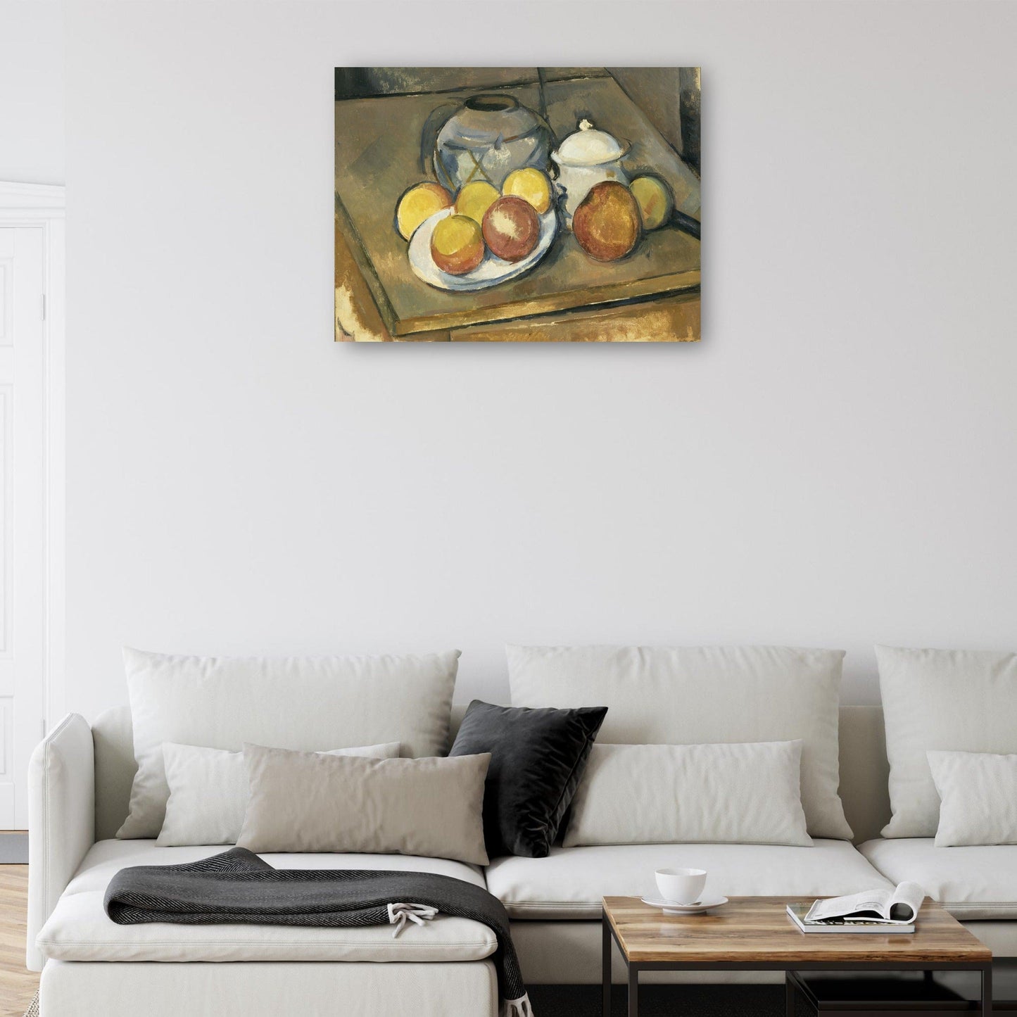 Jarrón con adornos de paja, azucarero y manzanas (1890 - 1893) - Paul Cézanne