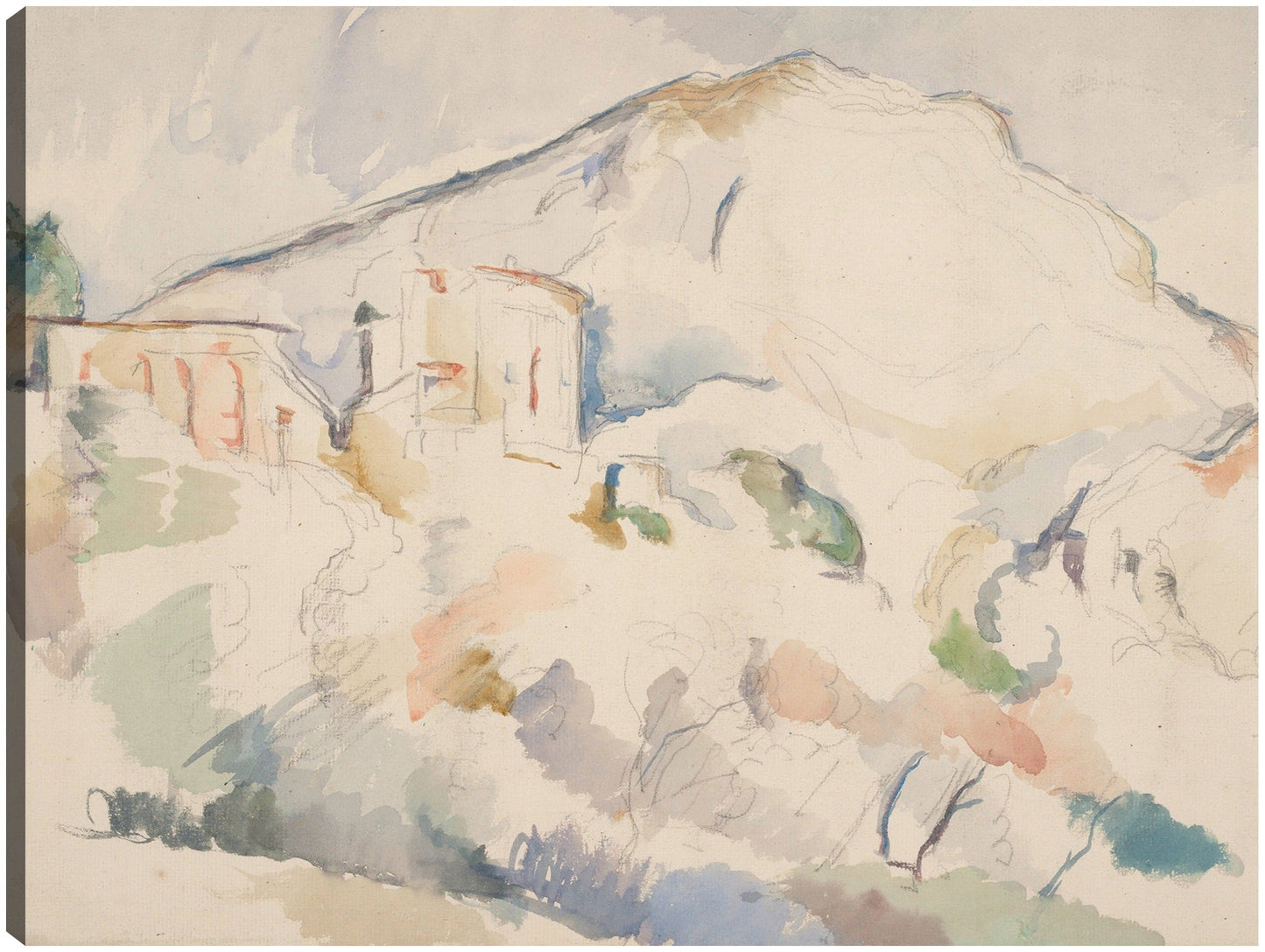 Castillo negro y Mont Sainte-Victoire, c. 1890-1895 - Paul Cézanne