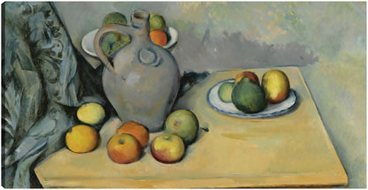 Mesa Pichet Et Fruits Sur Une - Paul Cézanne