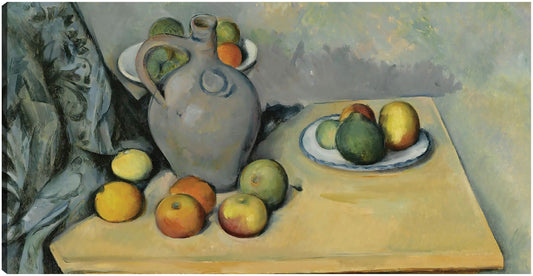 Mesa Pichet Et Fruits Sur Une - Paul Cézanne