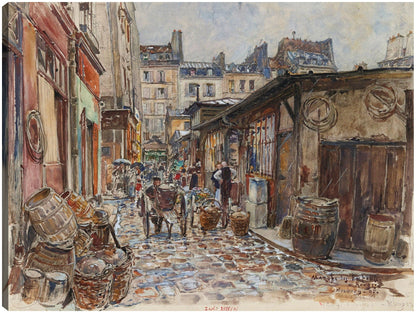 El Marché des Enfants Rouges, lado oeste, bajo la lluvia, en 1907. 3er distrito (1907) - Frédéric Houbron