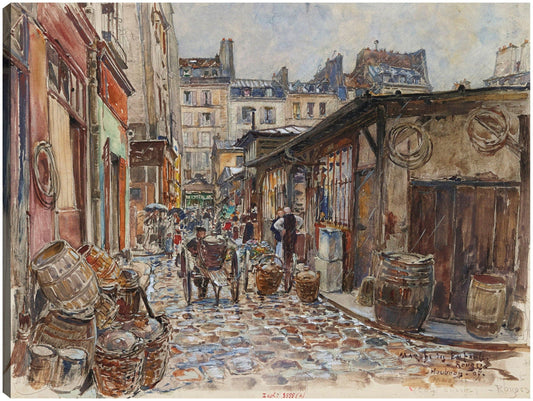 El Marché des Enfants Rouges, lado oeste, bajo la lluvia, en 1907. 3er distrito (1907) - Frédéric Houbron