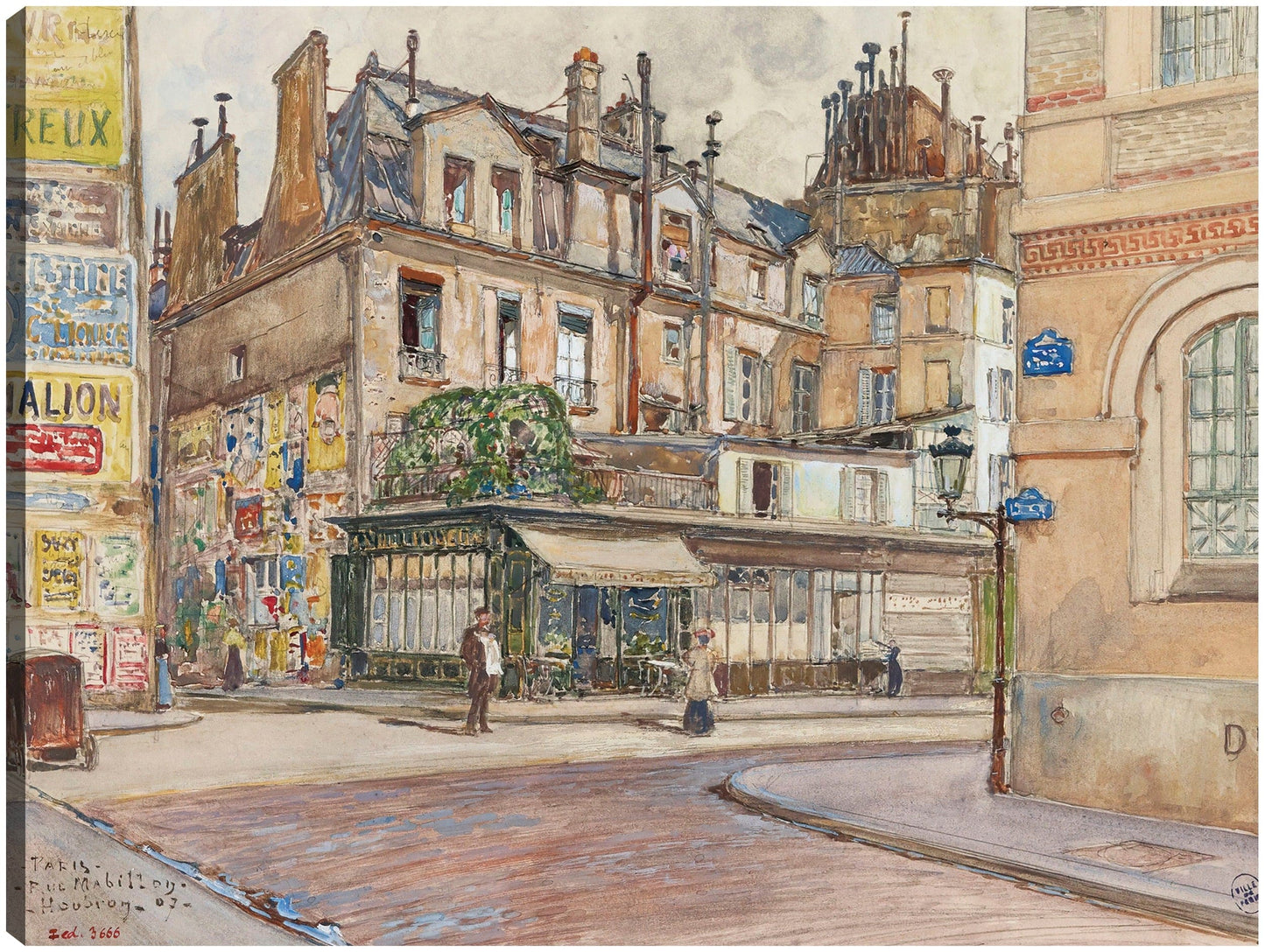 Esquina de la rue Mabillon y la rue Clément, en 1907. Distritos 5 y 6 (1907) - Frédéric Houbron