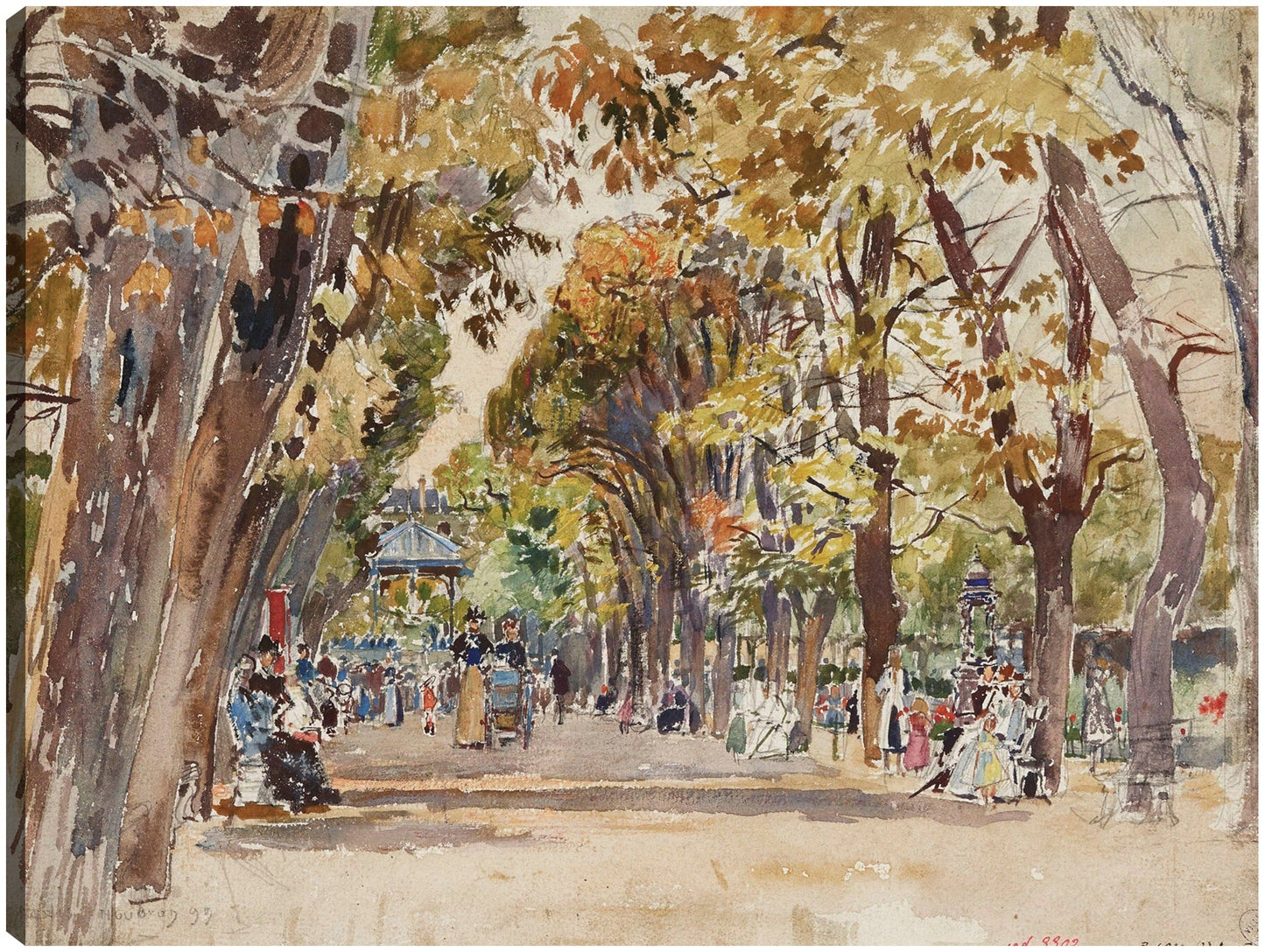 Jardín público en París, en 1899 (1899) - Frédéric Houbron