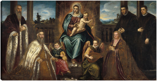 Doge Alvise Mocenigo y familia ante la Virgen y el Niño (c. 1575) - Jacopo Tintoretto