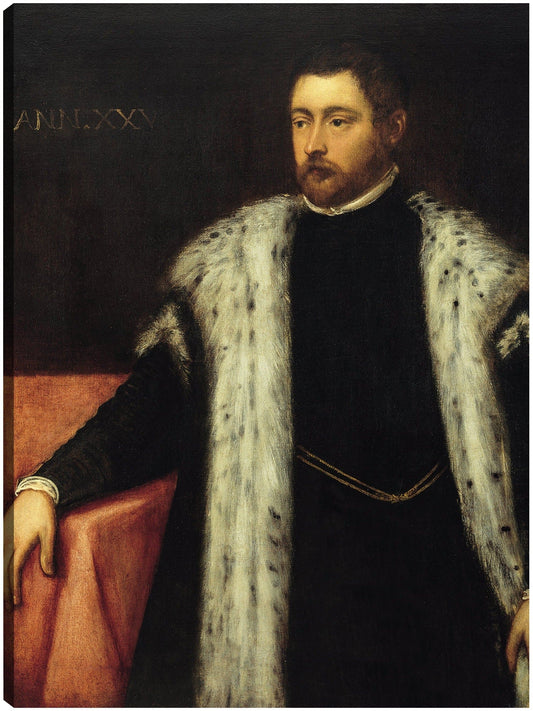 Joven de veinticinco años con abrigo forrado de piel - Jacopo Tintoretto